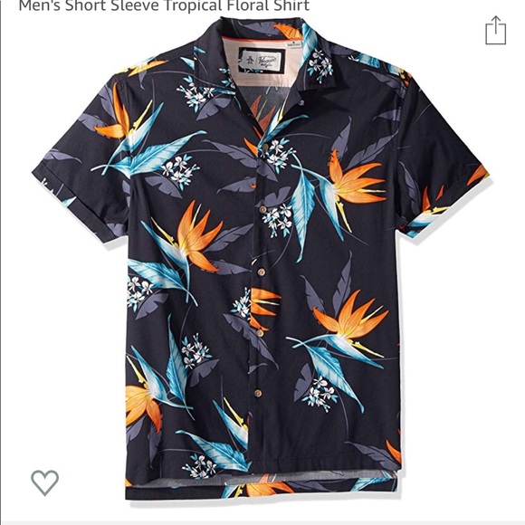 Original Penguin Blue Floral Cuban Collar Shirt, Alex Costa style - Picture 2 of 8